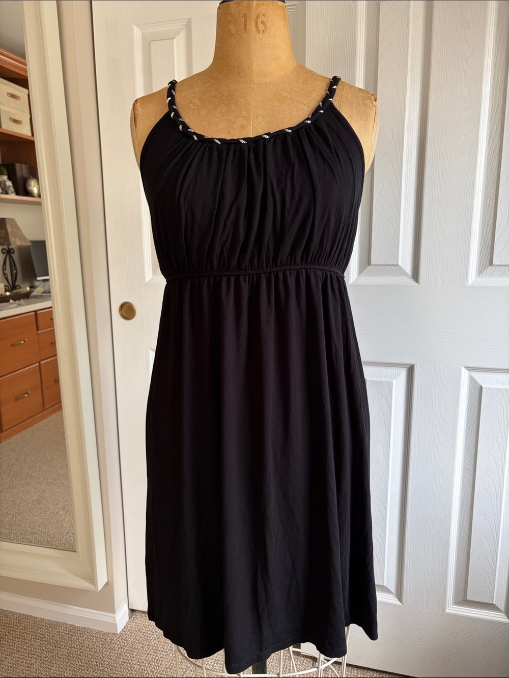 Style & Co. Black Braided-Strap Midi Dress